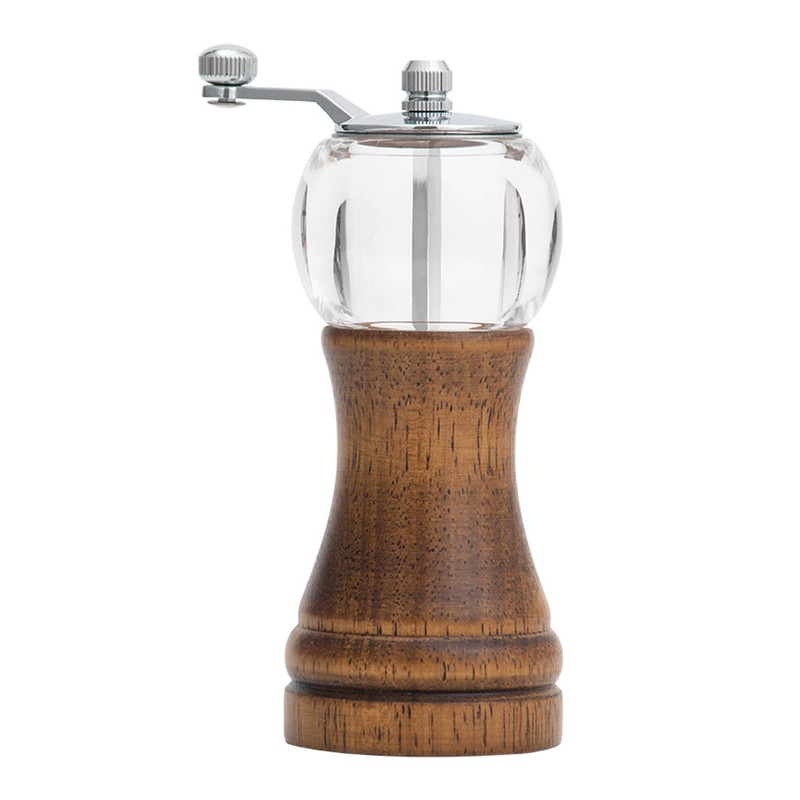 Hand Spice Grinder Peper Mill Vintage Adjustable Coarseness Wood Acrylic