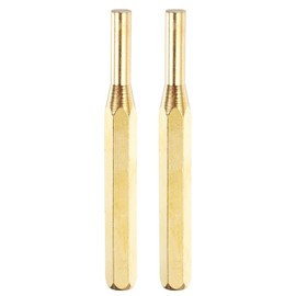 HARFINGTON 2pcs Brass Punch 1/4" Non-marring Drive Pin Punch Cylindrical Alignment Punches for Watch Repair Jewelry and Craft
