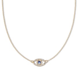 Palas Jewellery Women's Mykonos Evil Eye Necklace, Metallic/Blue