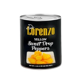 Di Lorenzo Sweet Drop Peppers – 28 oz Can – Gourmet Peruvian Peppers, Sweet & Tangy Flavor, Perfect for Salads, Tapas & Charcuterie Boards – Product of Peru (Pack of 1, Yellow)