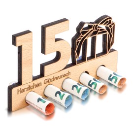 DARO Design - 15th Birthday Money Gift Wooden 15th Anniversary