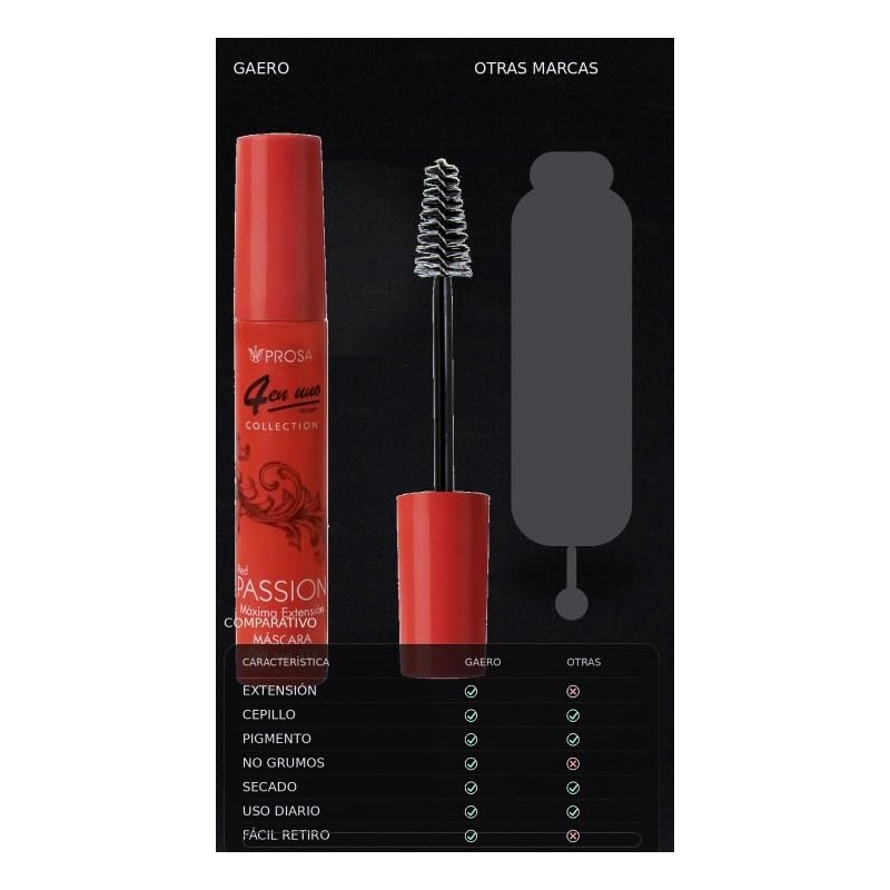 GAERO GLOBAL SOLUTION Mascara para Pestañas Rimel Microfibras 4 en