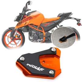 For DUKE390 390 Duke 2024 Motorcycle Side Stand Enlarger Plate Kickstand Enlarge Foot shelf duke 390 (Orange)