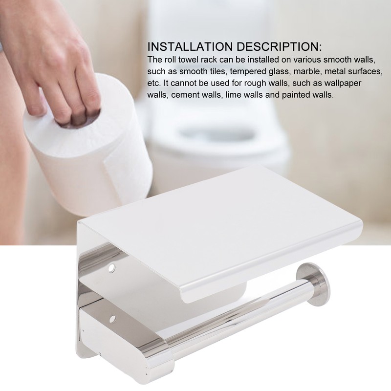 Stainless Steel Toilet Paper Holder Wall Mounted Bathroom Toilet Paper