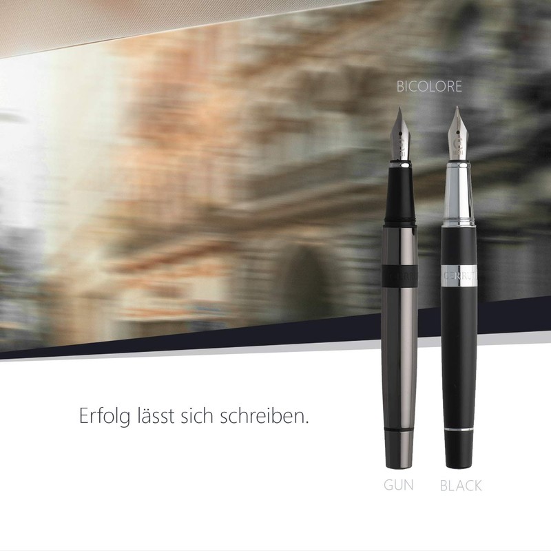 CERRUTTI Cerruti NSR9902A 1881 Bicolore Black Brass Fountain Pen in