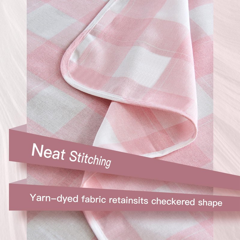 WAITER TREE Rectangle Checkered Tablecloth Water Resistant Spillproof and Washable