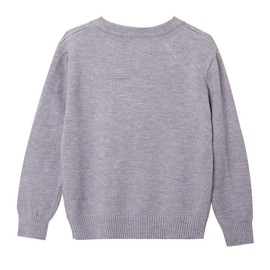 ZHUANNIAN Girls School Cardigan Long Sleeve Pearl Button Down Uniform Schoolwear Cardigans(Grey,4-5 Years)