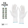 ThumbUP -Supersoft Pack of 6 Pairs 100% Cotton Gloves, for