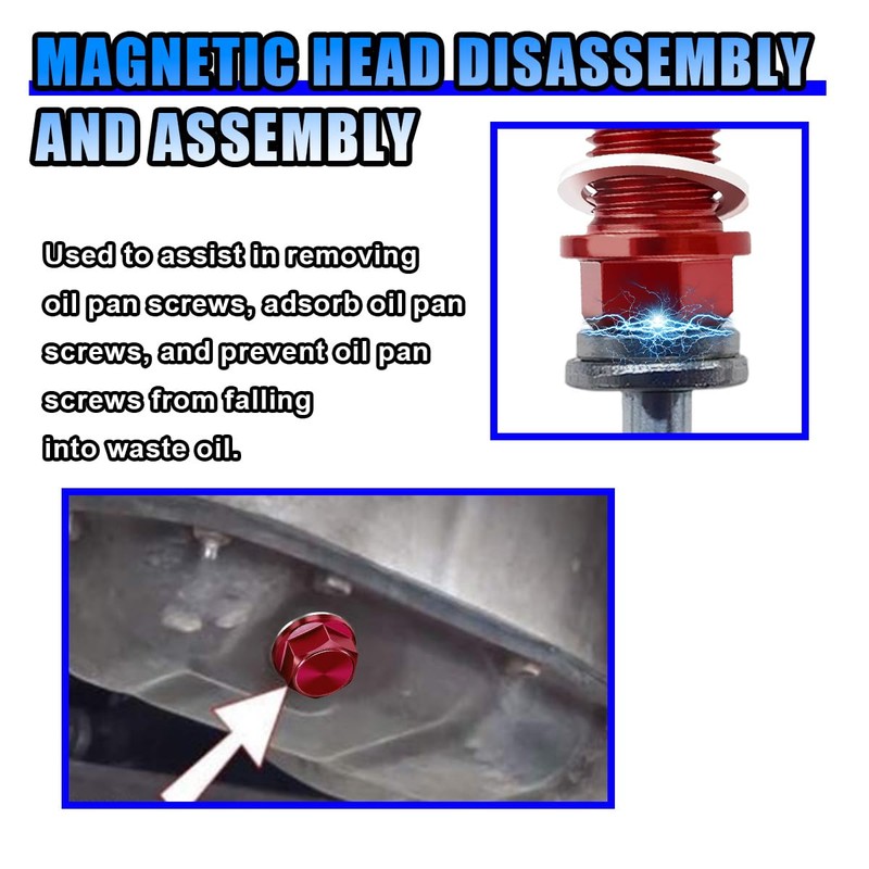 KITUREK Strong Magnetic Oil Drain Plug Remover Tool, 12.9 Inch