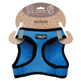 Murphy & Roxy No-Pull Dog Harness – Adjustable Vest Harness with Reflective Trim for Small Dogs – Heavy-Duty and Comfortable for Walking, Training for Pets, Blue (Size S)