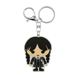 Karactermania Wednesday Chibi-Brand Keychain, Black, 6.2 x 4.9 cm