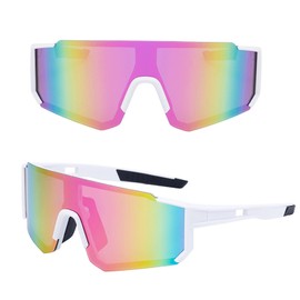 MUSELK Sports Sunglasses Men Women Cycling Glasses Sunglasses Polarised Sunglasses for Outdoor Activities MTB Road Bike Cycling Biking Ski Sunglasses with UV400, Color D