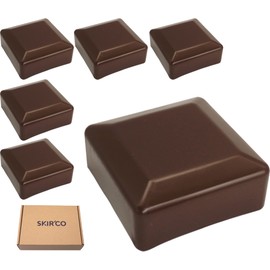 SKIR'CO RAL 8028 Fence Post Caps Square 80 x 80 mm Brown Plastic Caps for Fence Posts Pack of 6