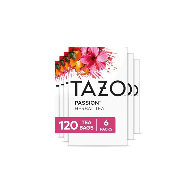TAZO Passion Herbal Tea Bags - Hot or Iced, Caffeine-Free