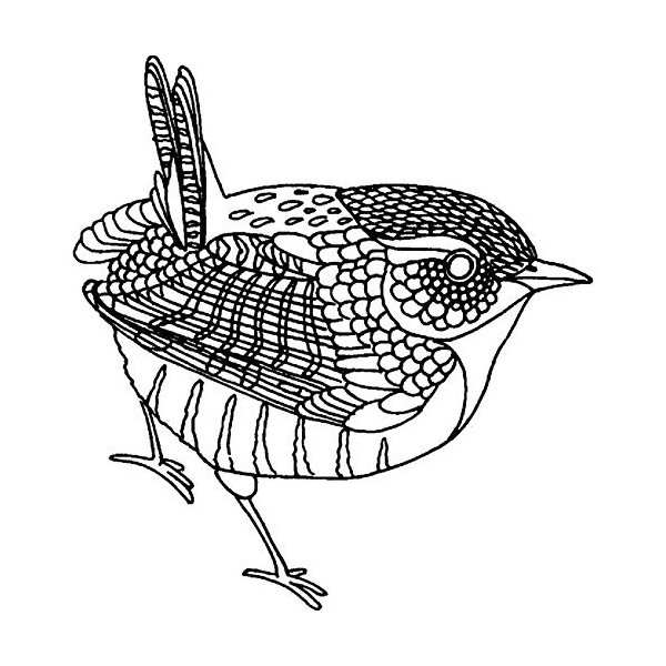 'Wren' Rubber Stamp - Unmounted Design for Crafting & Scrapbooking,