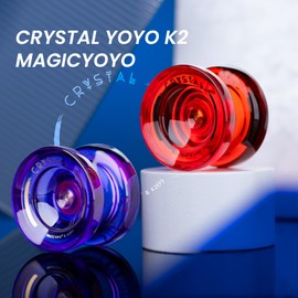 MAGICYOYO K2 Crystal Jojo per bambini e adulti, professionale Finger Spin Yoyo – Reattivo e non reattivo Jo Jo, ideale per principianti ed esperti, con 12 corde Jojo e set di accessori Yo Yo