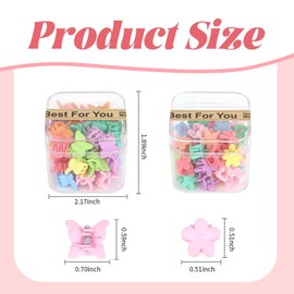 80Pcs Mini Hair Clips Small Flower and Butterfly Hair Clips Baby Hair Clips for Girls Toddler Women Mini Claw Clips Tiny Cute Hair Clips Hair Accessories for Girls