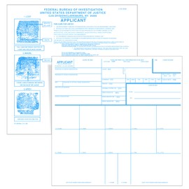 50pcs FBI Fingerprint Cards, Premium Applicant FD-258 FD-1164 Finger Print Cards Rev. 11-1-20 (8.03x8.03 Inches)