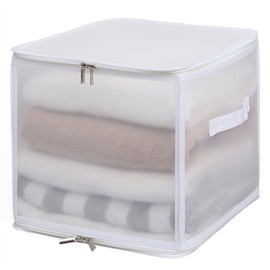 Astro 711-90 White Translucent Cube Storage Box, Clothes Storage, Clear Case, Foldable, Handle Included