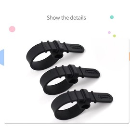 Wiring Band, Cable Ties & Cable Belt Storage Belt Included, Charging Cable/Cable/Audio Cable/Outlet Cable, 10 Pieces, 4.4 Inches (11.2 cm) (Black)
