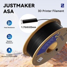 ASA 3D Printer Filament, High Temperature and Weather Resistant, Good Compatibility, Upgrade Cardboard Spool, 1kg, Dimensional Accuracy +/-0.03mm, 1.75mm, Gray