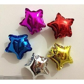 CREPUSCOLO Heart Star Shaped Aluminum Balloons, 7 Colors (Red, Blue, Pink, Gold, Silver, Green, Purple), 6 Colors (Red, Blue, Pink, Gold, Silver, Purple), 13 Piece Set, 3.9 x 5.9 inches (10 x 15 cm), Weddings, Birthdays, Events, After-parties, School Fes