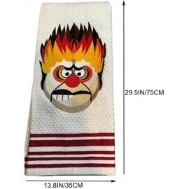 Miser Brothers Christmas Towel 13.8 * 29.5in,Heat Miser Ornament,Ultra Soft and Highly Absorbent 600GSM Towels,Microfiber Thick Soft Towel for Bathroom, Gym, Shower, Hotel, and Spa (Heat Miser)