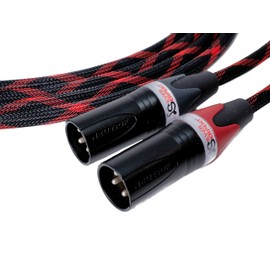 BETTERCABLES.COM Silver Serpent Anniversary Edition Red/Black Balanced XLR Audiophile Audio Cables (Pair - 2 Cables) - High-End, High-Performance, Silver/Copper Hybrid, Low-Capacitance - 1.5 Feet