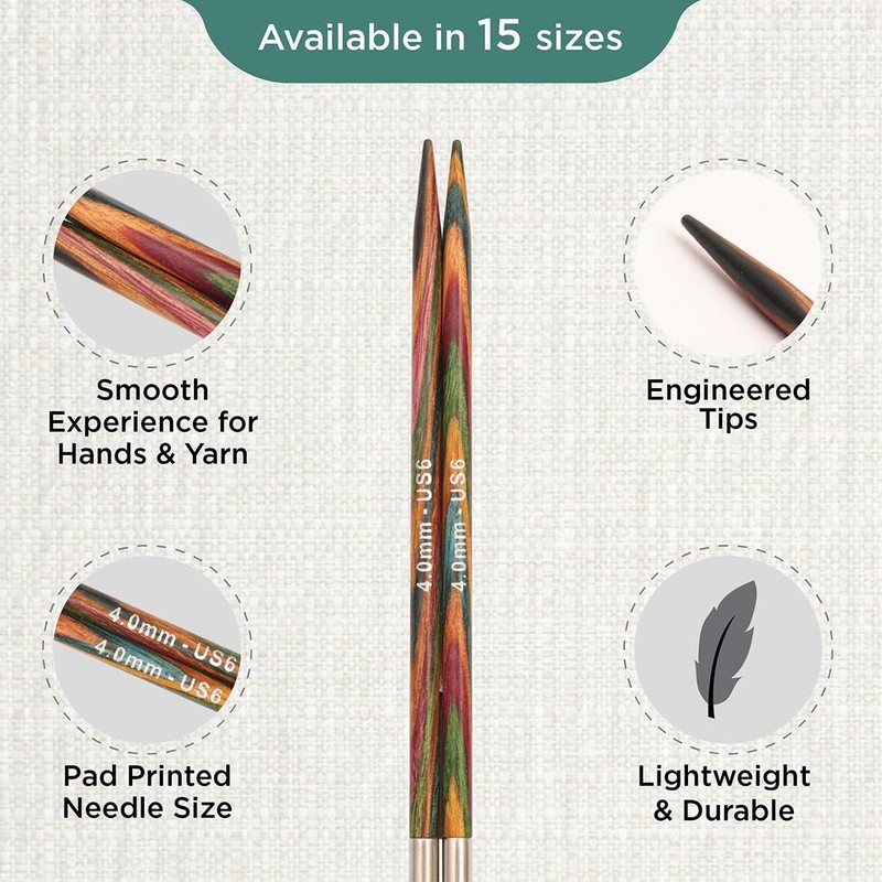 KnitPro Symfonie Interchangeable Circular Needles 4" (10cm) | 4.00mm