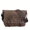 Mens Waxed Canvas Messenger Bag Shoulder Satchel Leather Crossbody Bag