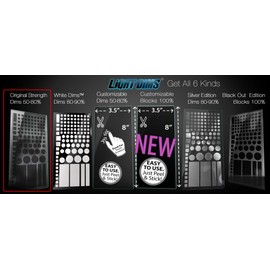 LIGHTDIMS Original Strength - LED Covers and Dimming Sheets for Routers, Electronics and Appliances and More. Dims 50-80% of Light, in Minimal Packaging.
