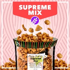 Traditional Supreme Mix Arare Rice Crackers, Mochi Crunch Snack Mix, Sweet, Salty & Umami Flavor, Crunchy Snack, 9 Ounce