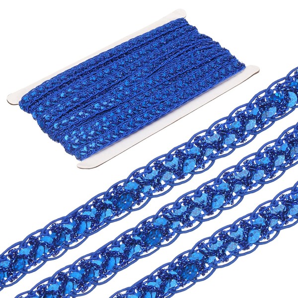 sourcing map 15 Yard Sequins Beaded Lace Trim 0.4 inch