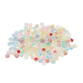 Beavorty 200Pcs Mixed Color Flower Nail Charms Resin Nail Art Decorations for Manicure and Beginners