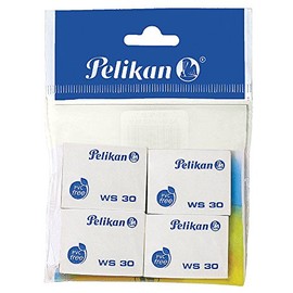 Pelikan- 1/7 16 pulgadas x 1-0,32 cm de plástico blanco Borradores, 4 unidades (06140304)