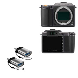 BoxWave Cable Compatible with Hasselblad X1D II 50c - USB-C to A PortChanger (2-Pack), USB Type-C OTG USB Portable Keychain - Slate Black