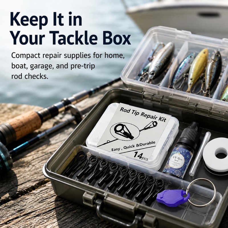 Fishing Rod Tip Repair Kit with UV Light & Glue
