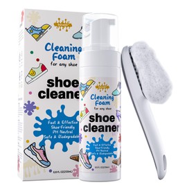 bycolili Shoe Stain Remover with Brush Waterless Safe Effective for All Shoe Types Quick Foamy Cleaning Water - based Formula No Harm to Shoes or Environment 6.8 fl oz