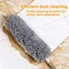 Feather Duster,Dusters For Cleaning Extendable,With30-240cm Pole Telescopic Cobweb Brush Grey4Pcs