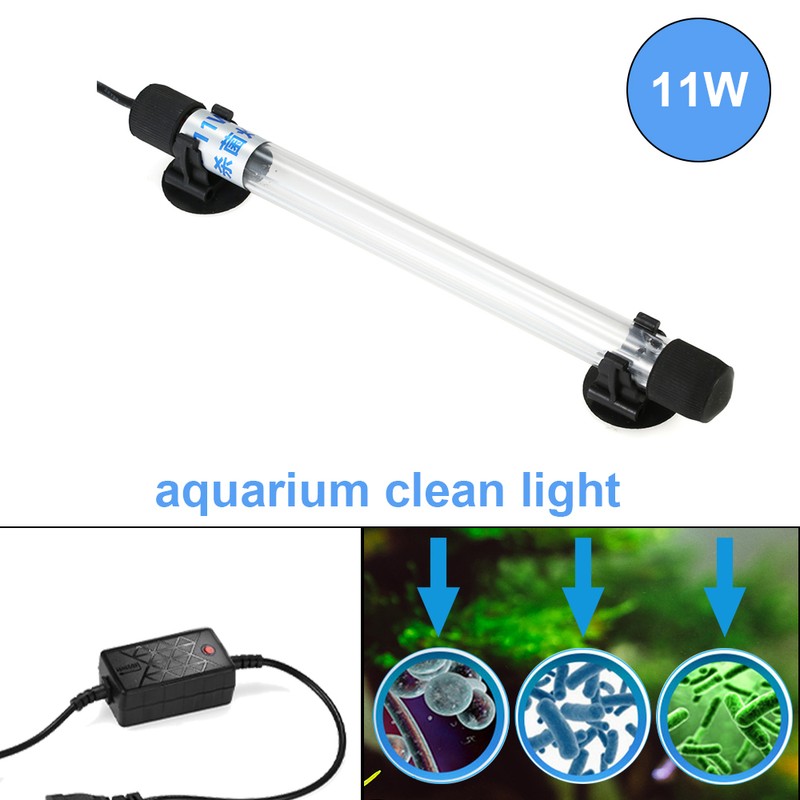 11W UV Light Sterilization Lamp Submersible Ultraviolet Sterilizer Water Disinfection