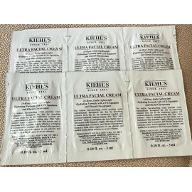 Kiehl's LOT OF 6 KIEHLS SAMPLE SIZE ULTRA FACIAL CREAM 24 HOUR CREAM .10OZ, 3 ml SEALED