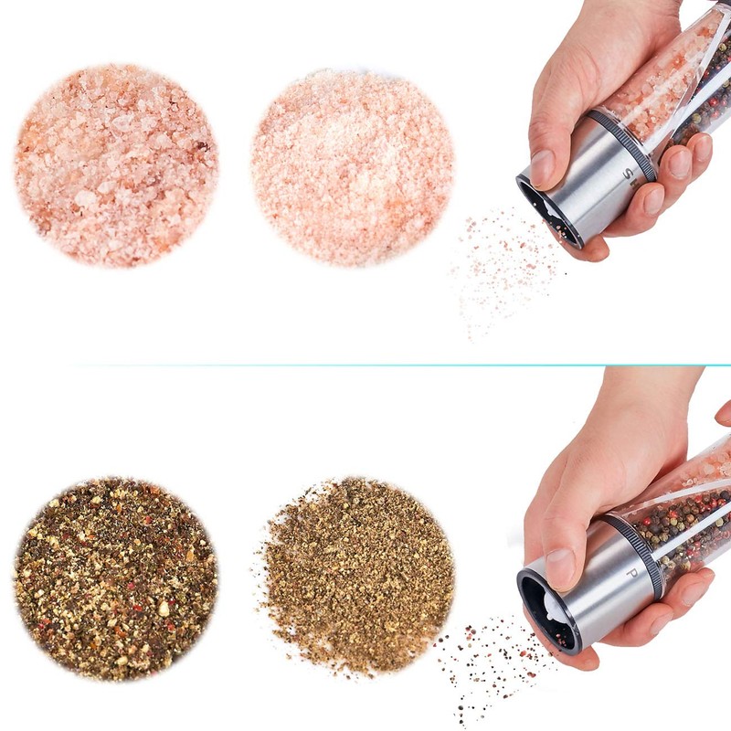 LHS 2 in 1 Salt and Pepper Grinder, Clear Acrylic
