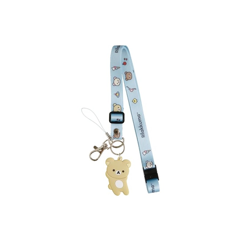San-X Rilakkuma AB31601 Neck Strap, Size: Approx. 15.7 x 0.6
