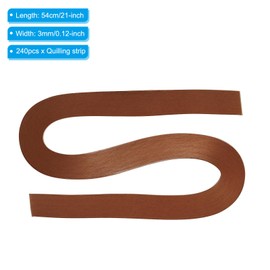 PATIKIL 240pcs Quilling Strips Paper 3mm(1/8") 54cm Origami Paper Quilling Strip for Art DIY Hand Craft Christmas, Dark Brown