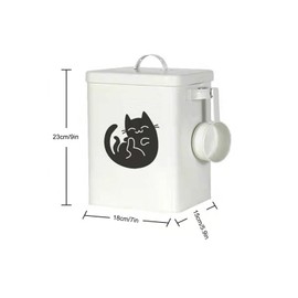 TITA-DONG Dog and Cat Food Storage Container 6L, Cute Pet Food Storage Containers with Lids Airtight, Metal Cat Food Bin with Measuring Cup, Durable Airtight Cat Food Container for Pet Owners(#2)
