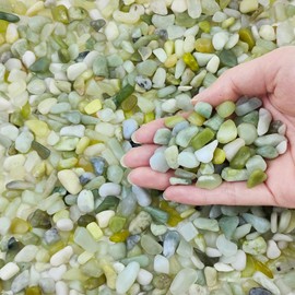 FANTIAN 10 lbs Jade Gravel Small Pebbles for Plants, 3/8 Inch Decorative Rocks for Plants Succulents Bamboo Vases Landscaping and Potted Drainage Rocks
