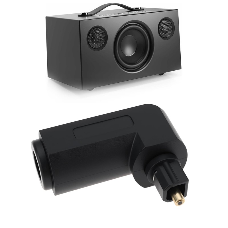 eMagTech 2pcs TosLink Optical Audio Adapter Angled 90 Degree Optical