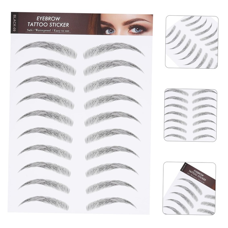 TOVINANNA Fake Eyebrow Stickers 12pcs Imitation Eyebrows Hair-like Texture Instant