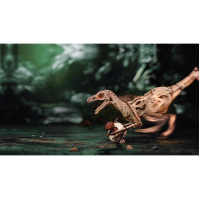 ROKR 3D Wooden Puzzle Velociraptor Dinosaur Toy DIY Mechanical Model