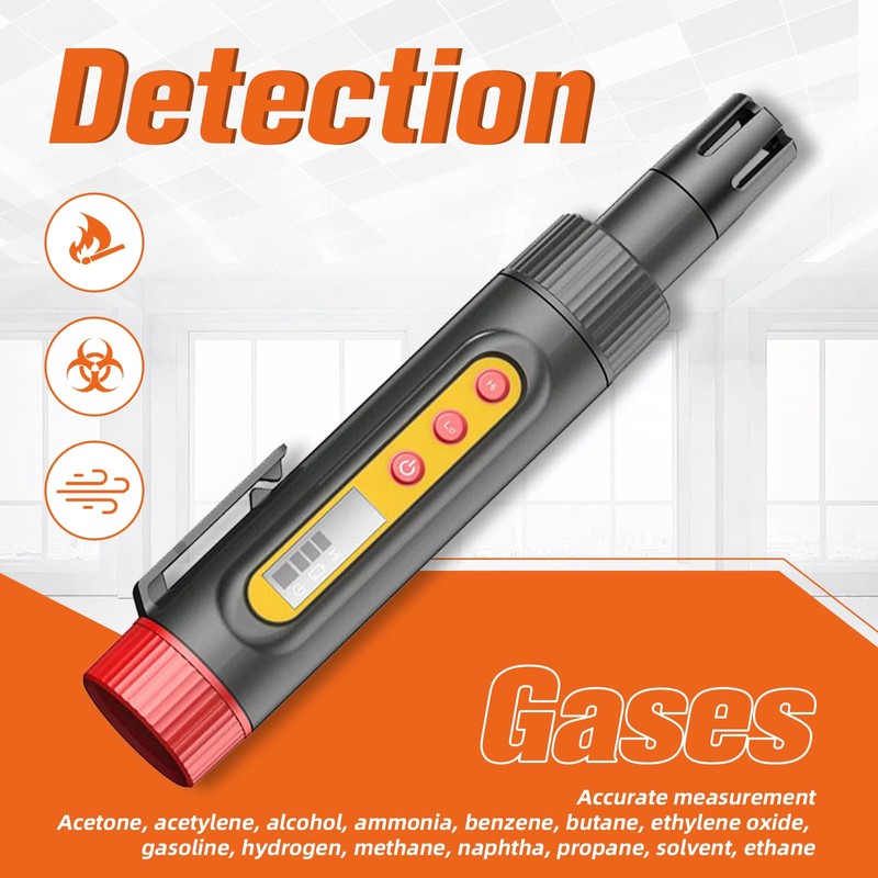Portable Gas Detector, Single Gas Combustible Flammable Toxic Detector, Digital